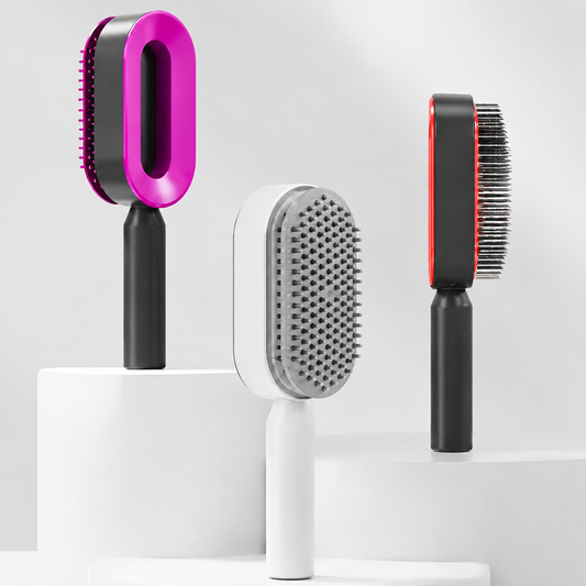 Cepillo de pelo autolimpiante para mujer